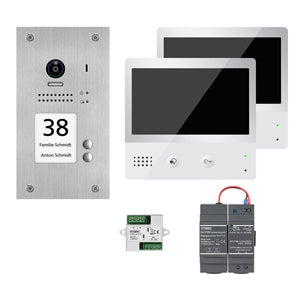 Image for INDEXA Video-Türsprechanlagen-Set VT200 Unterputz für Zweifamilienhaus 28387 mit WLAN