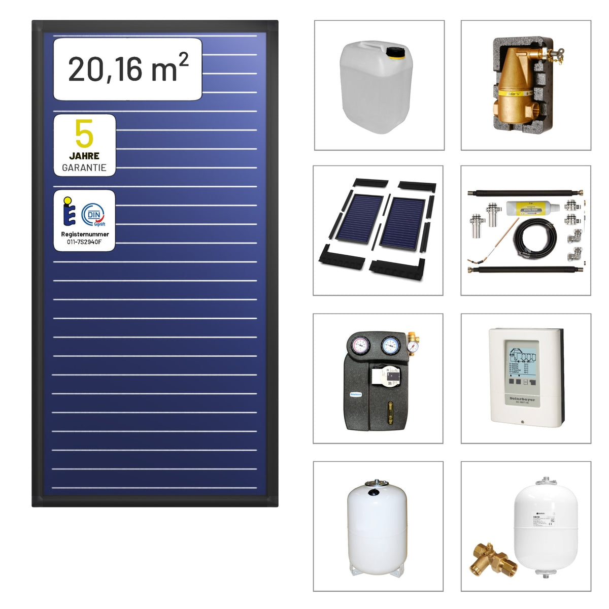 Image for Solarbayer FlairAL Indach-Solarpaket 8 1-reihig, Gesamtfläche Brutto: 20,16 m2