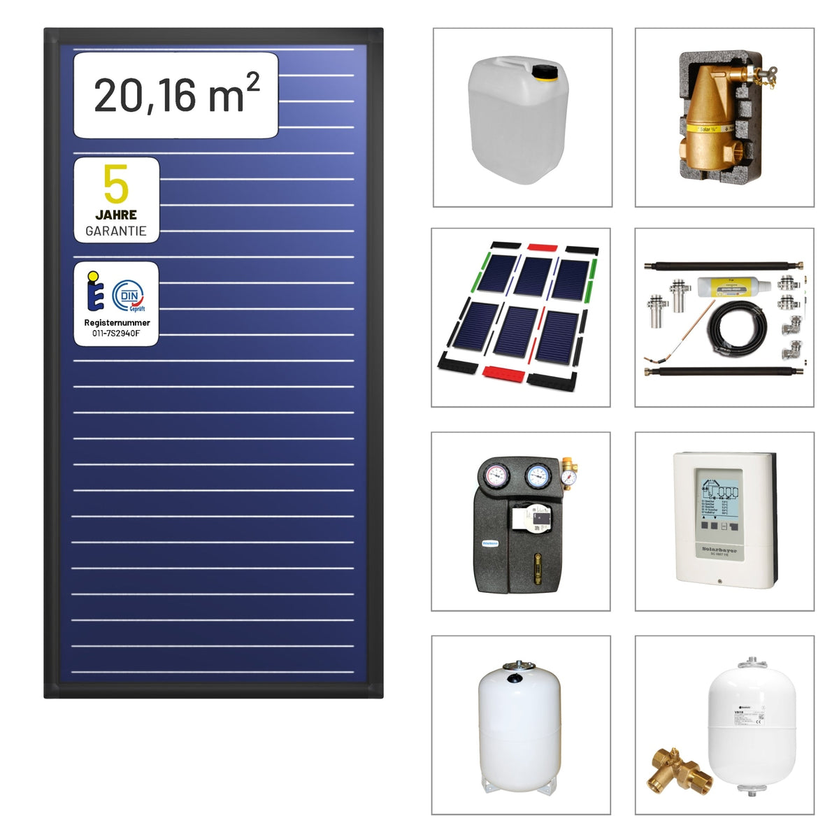 Image for Solarbayer FlairAL Indach-Solarpaket 8 2-reihig, Gesamtfläche Brutto: 20,16 m2