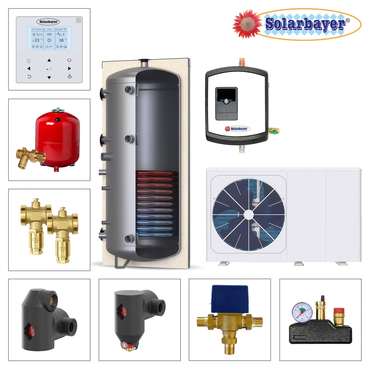 Image for Solarbayer Wärmepumpenpaket LWM 16 / 2xPS300, Friwa Set3, Pufferspeicher + Frischwassermodul