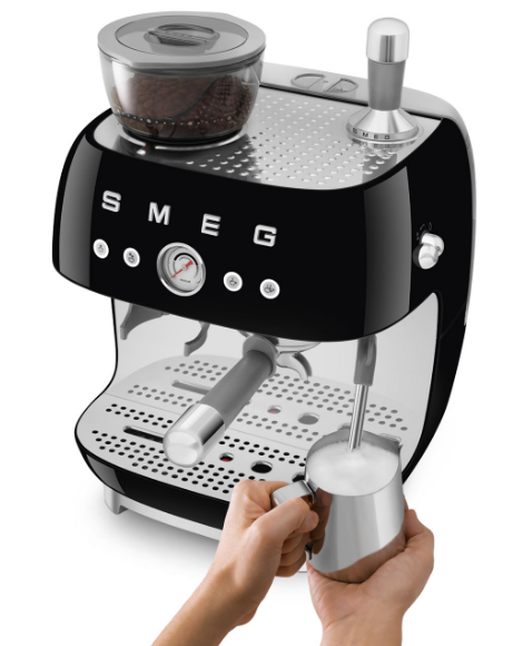 Image for SMEG Siebträger-Espressomaschine Retro EGF03BLEU schwarz