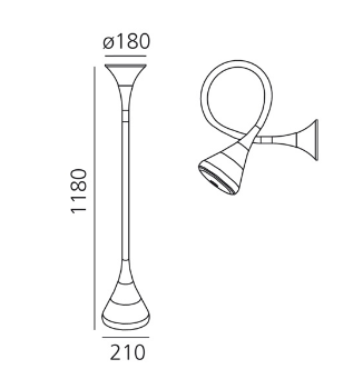 Image for Artemide Wand- / Deckenleuchte PIPE PARETE/SOFFITTO