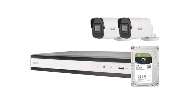 Image for ABUS Komplett-Set mit 2 PoE TVVR36423T Mini Tube-Kameras + Rekorder