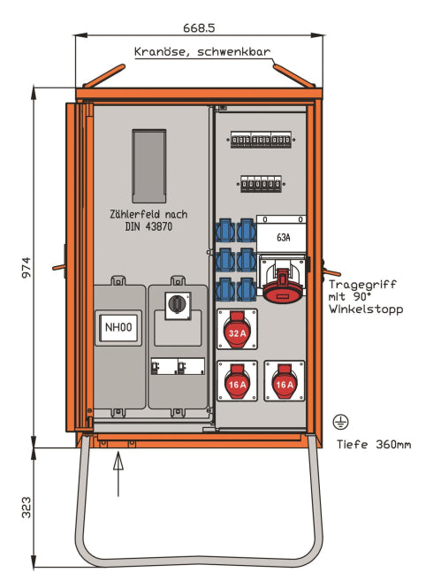 Image for Walther Anschlussverteiler WAV0170R1 44kVA Zählerpl.2 RCDs Typ B 9 LS 4