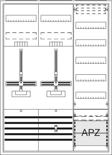 Image for Striebel Komplettschrank mit APZ DA37CG 3-Punkt 1100x800mm 2 Zählerpl.+ 1 Vertf.