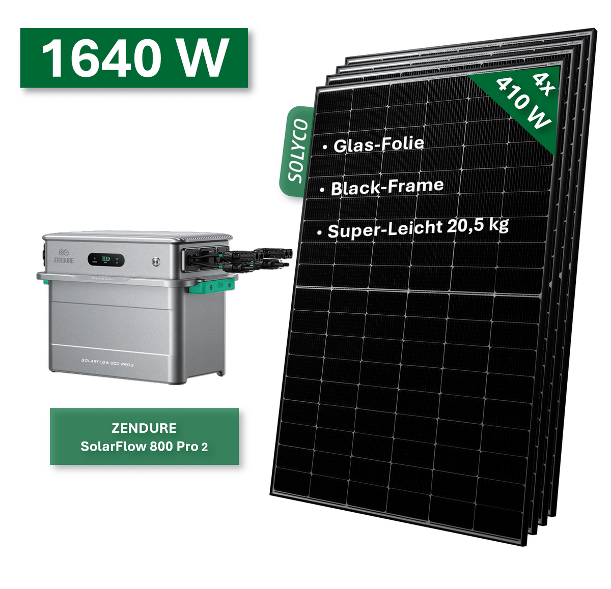 Image for Balkonkraftwerk BASIC 1640W/800W mit Zendure SolarFlow 800 Pro 2
