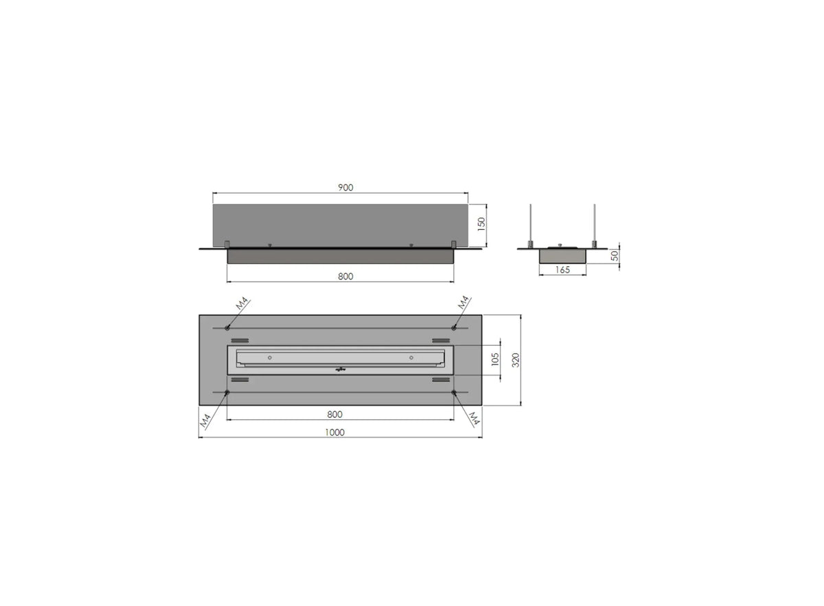 Image for Bio-Ethanol-Kamin INSERT 1000 Einbaukamin aus Stahl