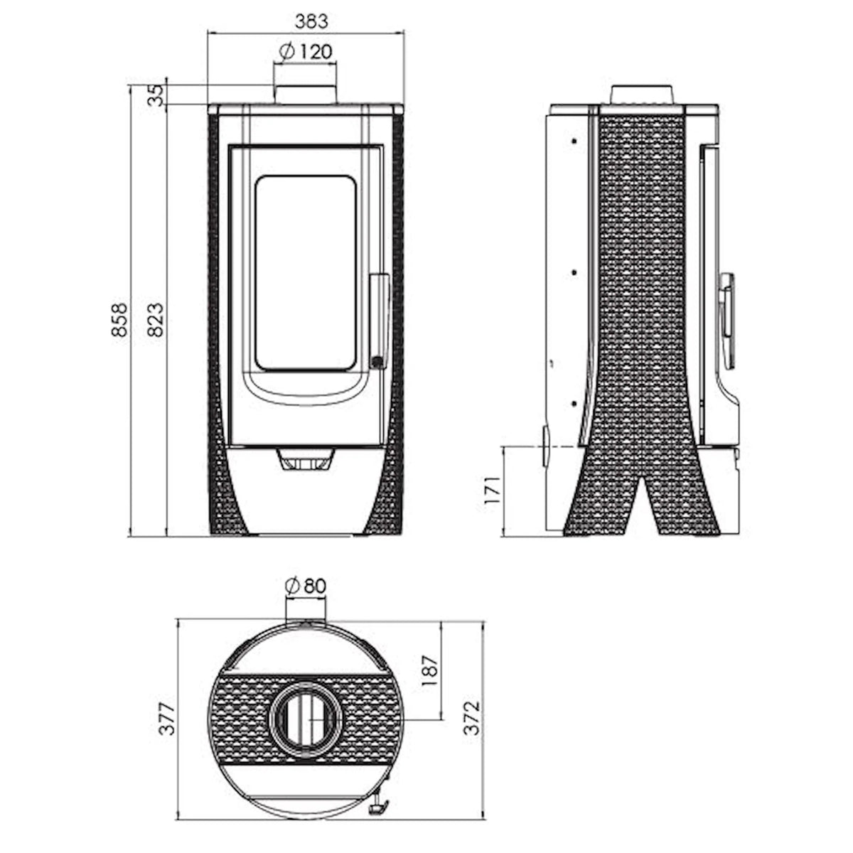 Image for Design-Gusskaminofen Plamen Tara – raumluftunabhängig