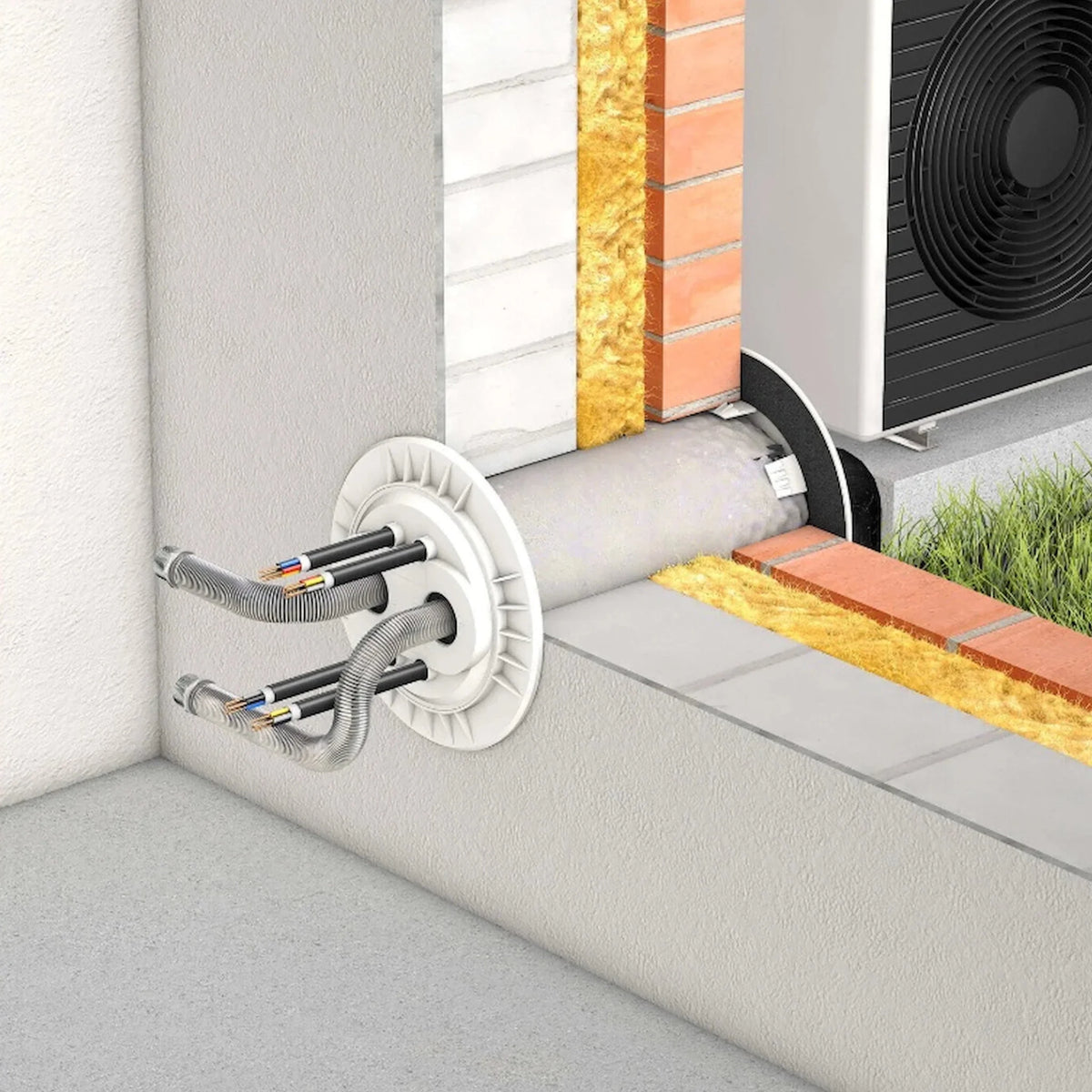 Image for DOYMAfix® HP/O – Oberirdische Hauseinführung für Luft‑Wasser‑Wärmepumpen