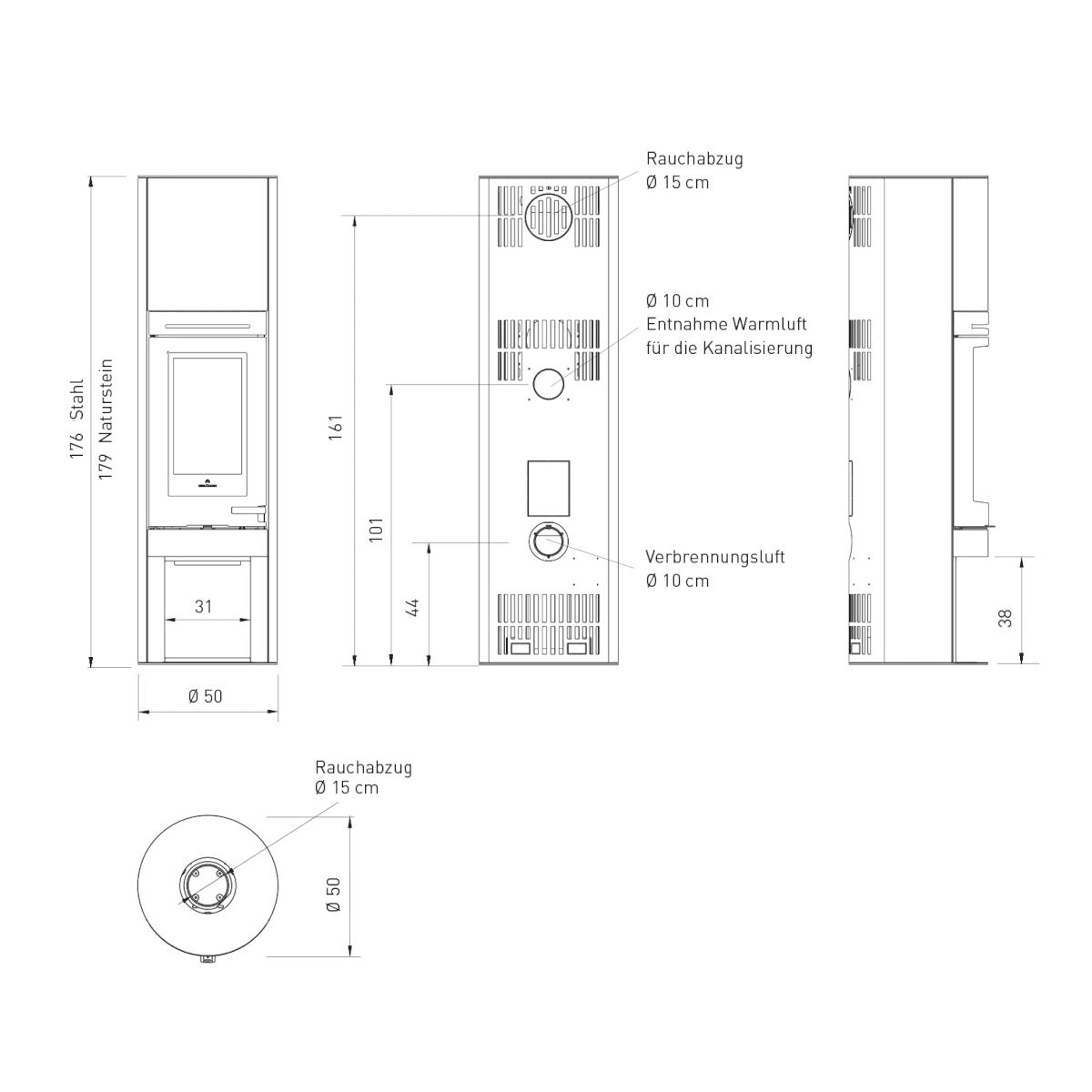 Image for Edilkamin Tally S Evo 9,1 kW Kaminofen mit integrierter Scheibenspülung 🔥