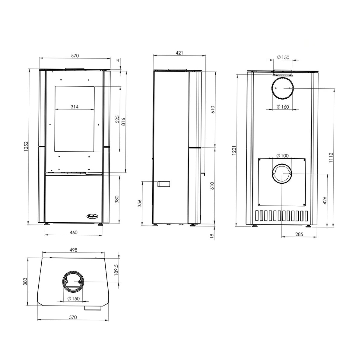 Image for Fireplace Elite Oregon Kaminofen Sandstein