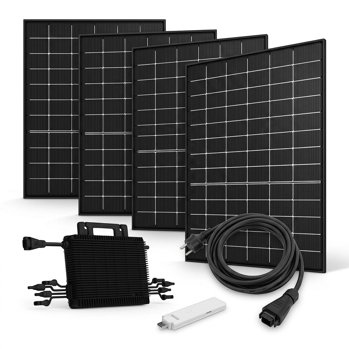Image for Balkonkraftwerk 1,84 kWp mit 4 × Jolywood 460 Wp, Hoymiles HMS-1600-4T und DTU-WLite-S