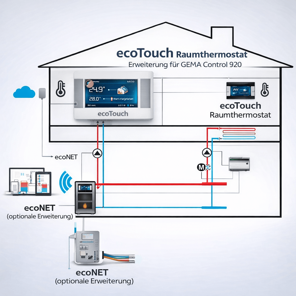 Image for Gema Control 920 witterungsgesteuerte Heizungsregelung Set mit ecoNET300 Fernzugriff