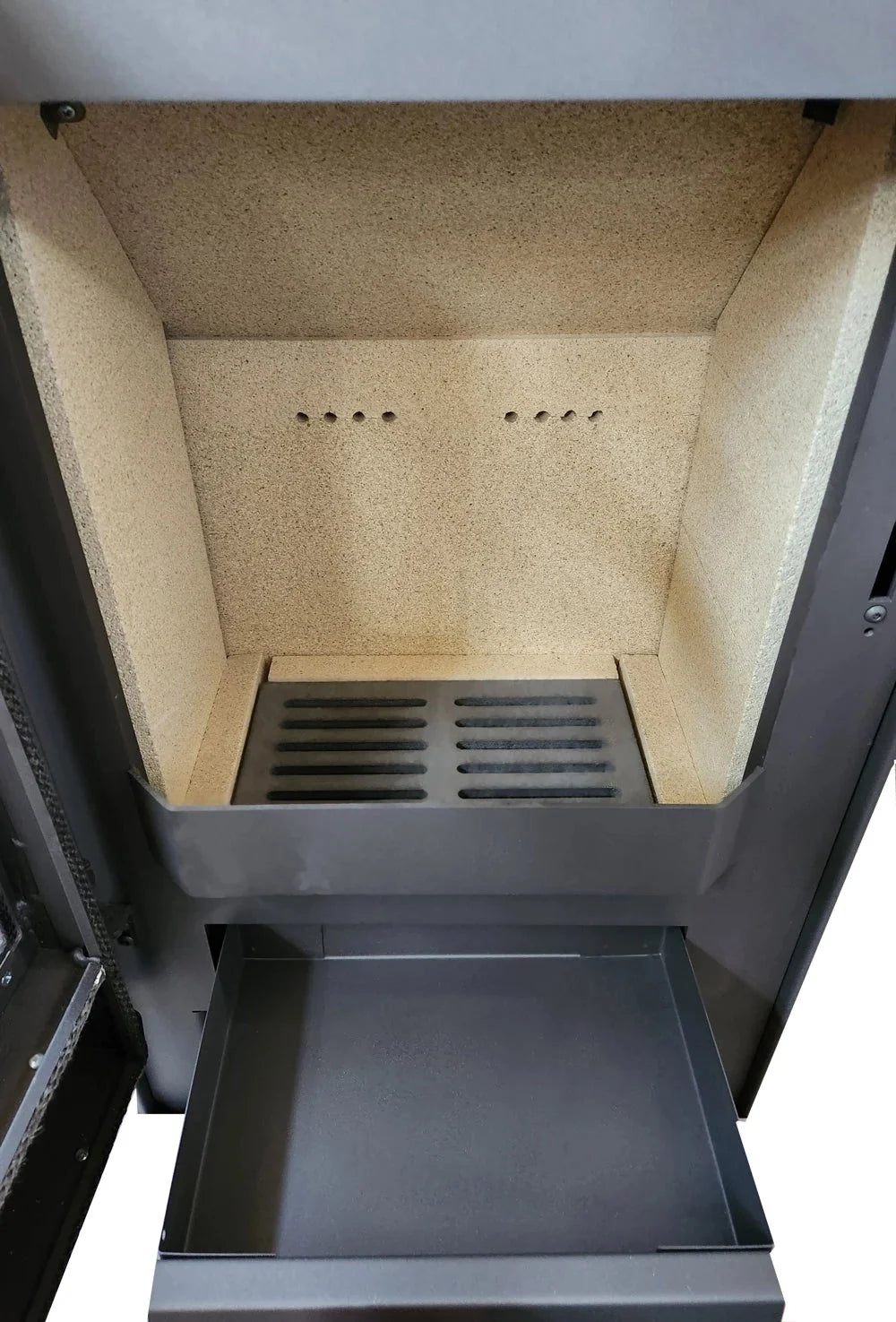 Image for Runder Premium-Kaminofen TORONTO gussgrau mit Speckstein
