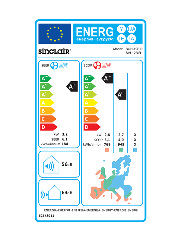 Image for Split-Klimaanlage Sinclair Ray SIH-12BIR + SOH-12BIR 3,2 kW inkl. WLAN