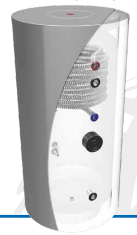 Image for SOLITANK Vertikaler Warmwasserspeicher Wärmetauscher 170L mit Rohrschlange 3.83m²