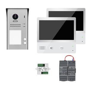 Image for INDEXA Video-Türsprechanlagen-Set VT200 Aufputz für Zweifamilienhaus 28383 mit WLAN