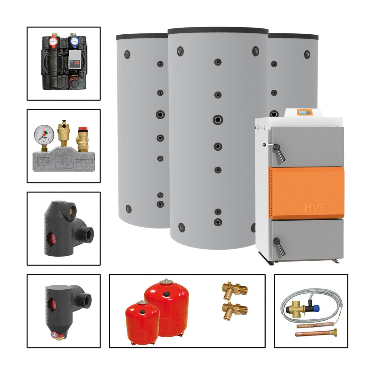 Image for Solarbayer Holzvergaserset HVS E 40-3D Variante D (3x SLS-1000-S)