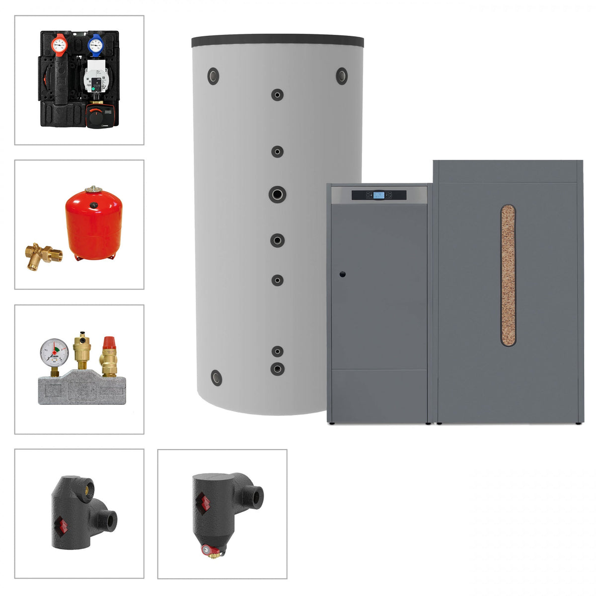 Image for Solarbayer Pelletkesselset PLT-AC 35-2B Variante B (1x SLS-1500-S)