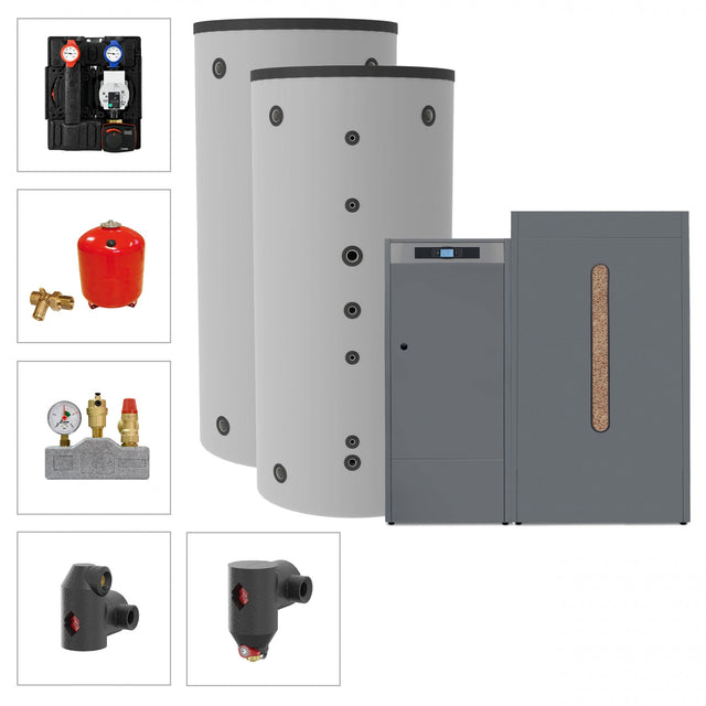 Image for Solarbayer Pelletkesselset PLT-AC 45-1C Variante C (2x SLS-800-S)