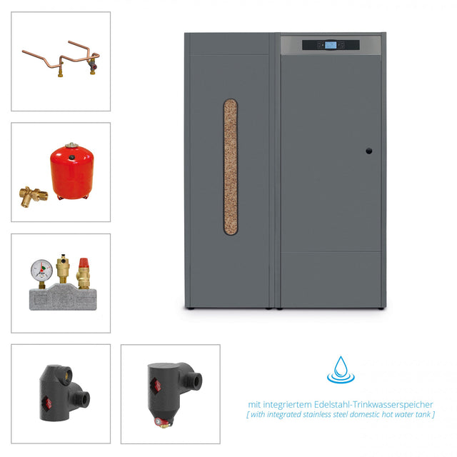 Image for Solarbayer Pelletkesselset PLT-AC-Compact 18 mit intgriertem Trinkwasserspeicher