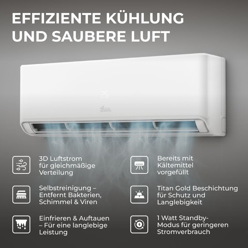 Image for Kältebringer® R290 Split Klimaanlage Quick Connect 9.000 BTU (2,8kW) Komplettset