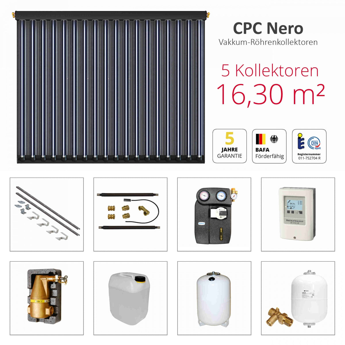 Image for Solarbayer CPC NERO Solarpaket 5 - Z Gesamtfläche Brutto: 16,30 m2