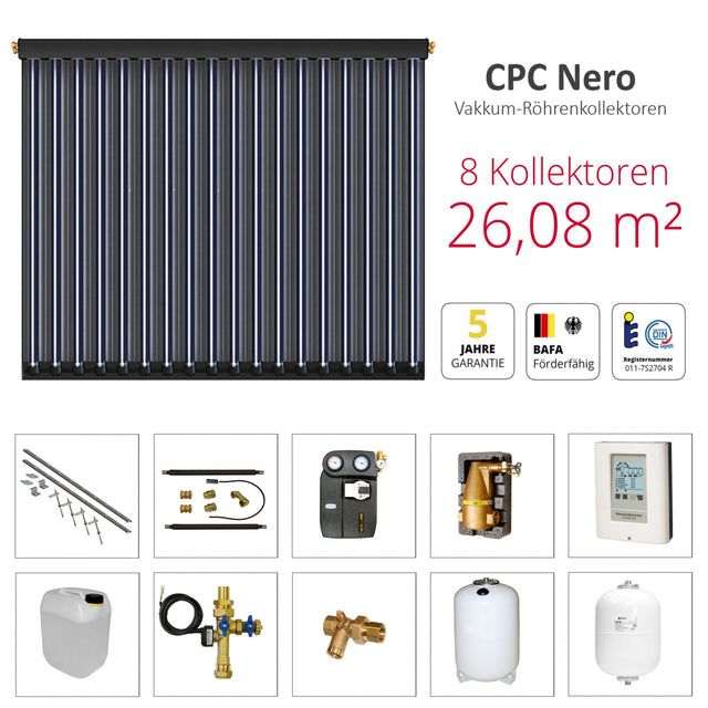 Image for Solarbayer CPC NERO Solarpaket 8 - S Gesamtfläche Brutto: 26,08 m2