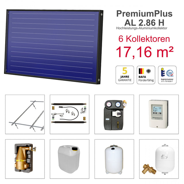 Image for Solarbayer PlusAL Solarpaket H2 Ziegel Gesamtfläche Brutto 17,16 m2 horizontal