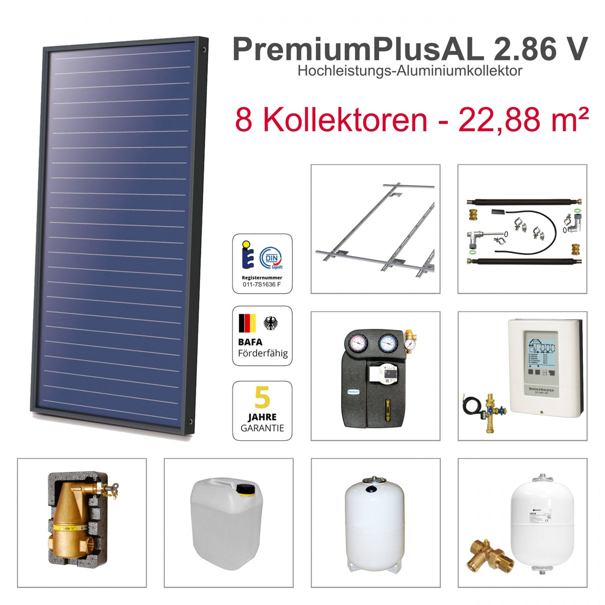 Image for Solarbayer Plus AL Solarpaket 5 - Biber Gesamtfläche Brutto 22,88 m2 vertikal