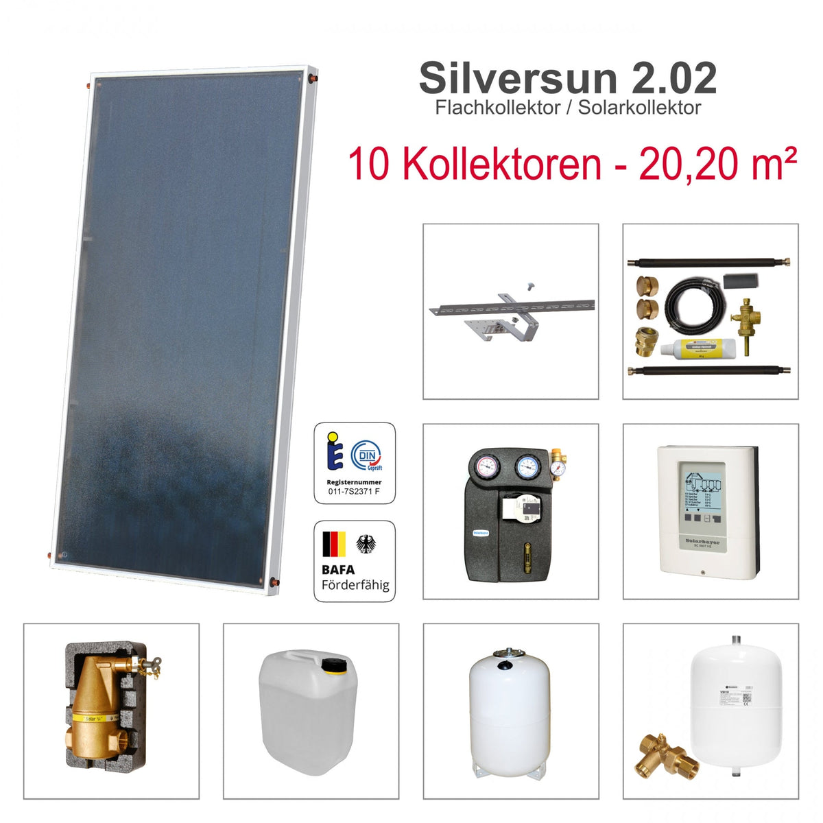 Image for Solarbayer Silversun Solarpaket 10 Gesamtfläche Brutto: 20,20 m2