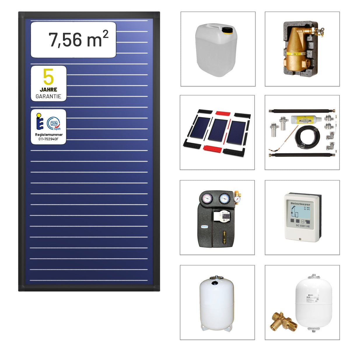Image for Solarbayer FlairAL Indach-Solarpaket 3 1-reihig, Gesamtfläche Brutto: 7,56 m2