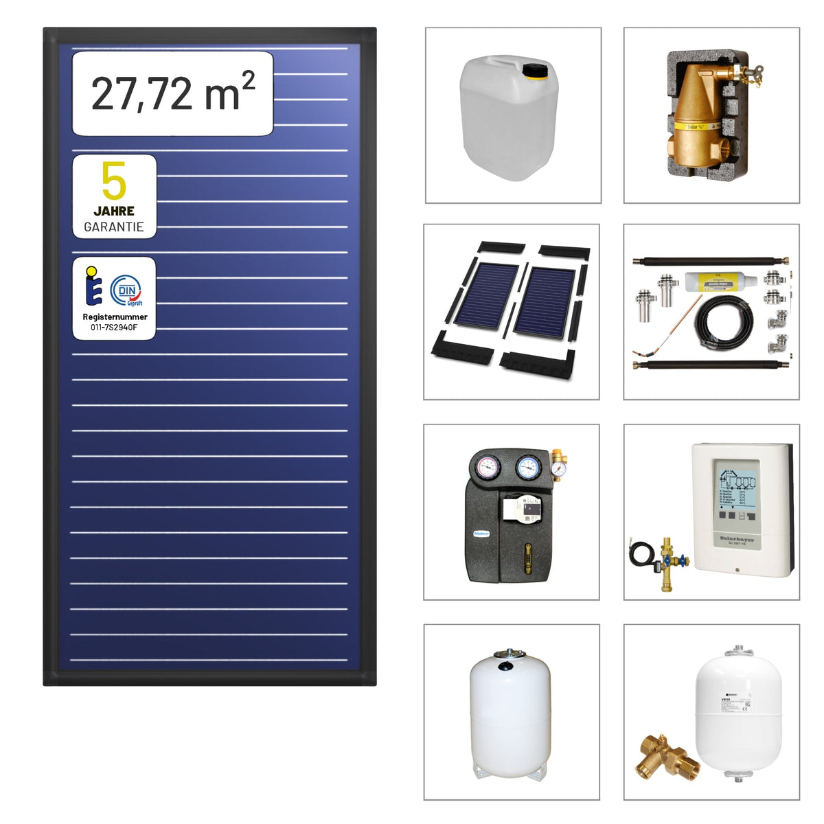 Image for Solarbayer FlairAL Indach-Solarpaket 11 1-reihig, Gesamtfläche Brutto: 27,72 m2