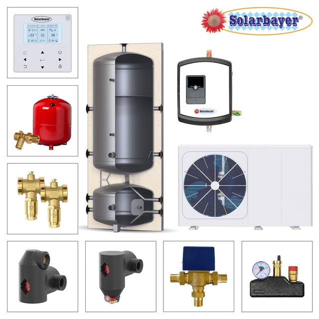 Image for Solarbayer Wärmepumpenpaket LWM 8 / WP-DF / Friwa Set 2, Doppelspeicher 300/100 mit Friwa25