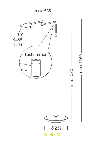 Image for Holtkötter Stehleuchte 9614-1-69 nickel - matt