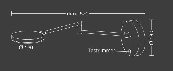 Image for Holtkötter Wandleuchte PLANO WB 9658-1-19  Messing Eloxal