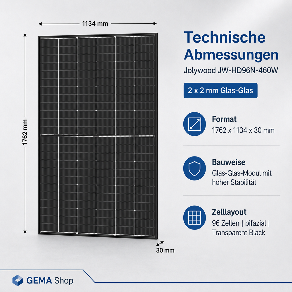 Image for PV-Modul Palette Jolywood JW-HD96N-R2 17,02 kWp 37x460 Wp