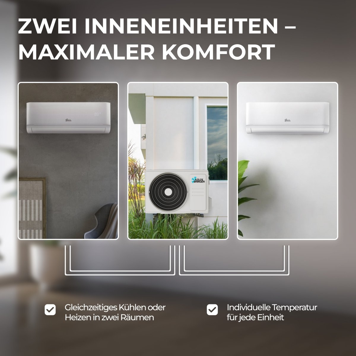 Image for Kältebringer® Multisplit Klimaanlage Duo - 18.000 BTU (5,3kW) - 2 Innengeräte