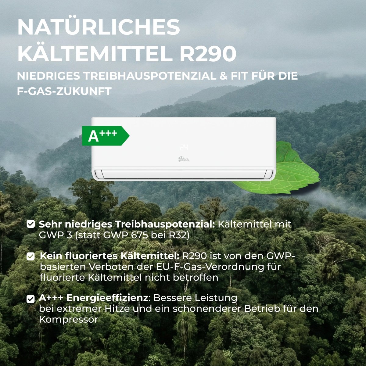 Image for Kältebringer R290 A+++ Split Klimaanlage 18.000 BTU (5,4kW)