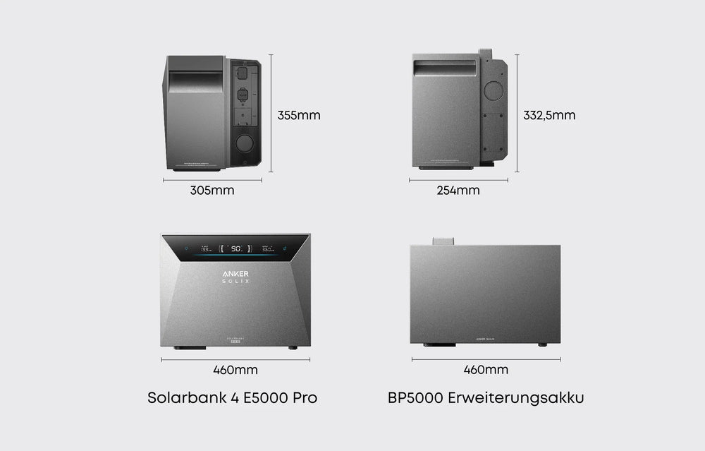 Image for Balkonkraftwerk PLATIN+ 1840/800W mit Anker Solix 4 Solarbank E5000 Pro Speichersystem