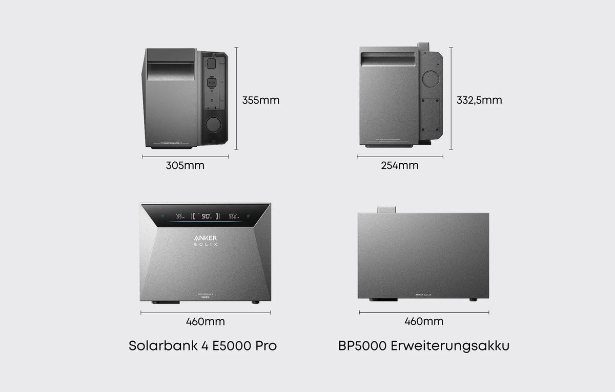 Image for Balkonkraftwerk PLATIN+ 1840/800W mit Anker Solix 4 Solarbank E5000 Pro Speichersystem