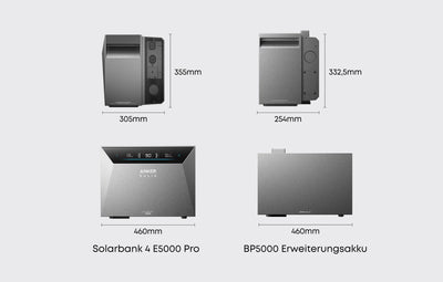 Image for Balkonkraftwerk PLATIN+ 1840/800W mit Anker Solix 4 Solarbank E5000 Pro Speichersystem
