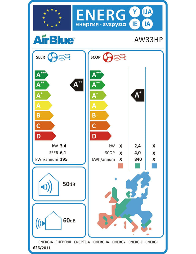 Image for Swegon Airblue Split-Inverter   AW 33 HP 3,4 kW IT + AT + 5m Leitung R32  2642486