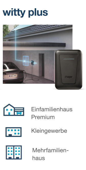 Image for Hager Ladestation witty plus     XVL122C Ladekabel 22kW 6,5m MID OCPP Dienstwagen