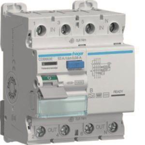 Image for Hager Fi-Schalter 4polig 10kA    CDB663E 63A 30mA Typ B 230/400V