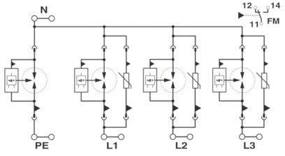 Image for Phoenix       FLT-SEC-T1+T2-3S-350/25-FM 2905470 Blitzstrom-/Überspannungsleiter