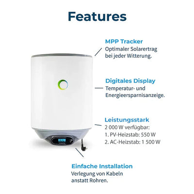 Image for Solar-Hybridboiler fothermo PVB-30-AC – 30 Liter, 550 W PV / 1.500 W AC