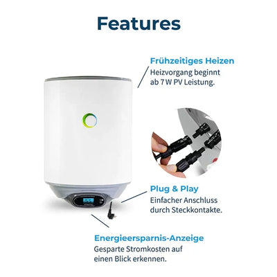 Image for Solar-Hybridboiler fothermo PVB-80-AC – 80 Liter, 550 W PV / 1.500 W AC
