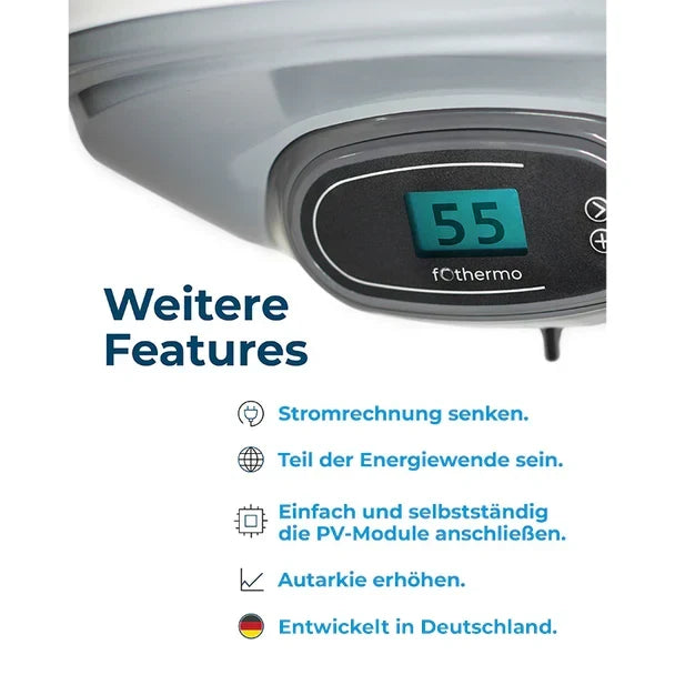 Image for Solar-Hybridboiler fothermo PVB-80-AC – 80 Liter, 550 W PV / 1.500 W AC