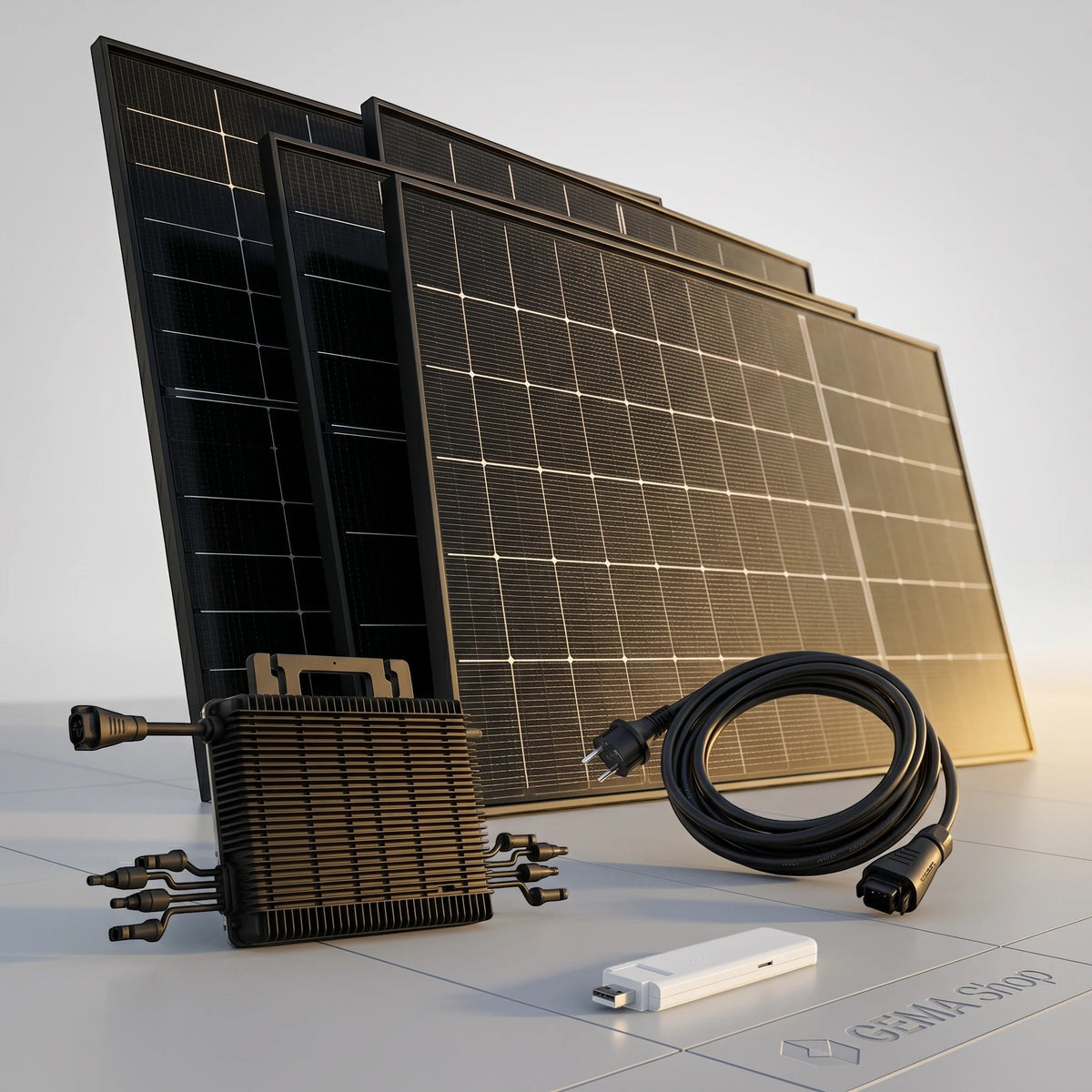 Image for Balkonkraftwerk 1,84 kWp mit 4 × Jolywood 460 Wp, Hoymiles HMS-1600-4T und DTU-WLite-S